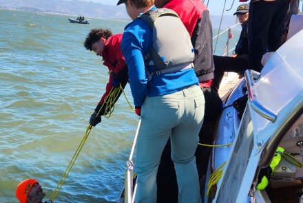 Crew overboard drill